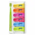 BE YOU Набор зубных паст Шесть вкусов, 6х10 ml + Ультрамягкая зубная щетка CS5460 (салатовая)