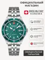 Наручные часы Swiss Military Hanowa, серебряный, зеленый