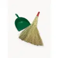 Веник натуральный с совком для дома, 70 см, маленький, сорго люкс