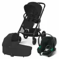 Детская коляска 3в1 Cybex Balios S Lux, цвет Moon Black BLK / Volcano Black / 2025 (Черный)