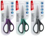 3 шт. Ножницы Berlingo Easycut 350, 21см, ассорти, эргономичные ручки, мягкие вставки, европодвес