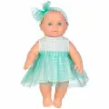 Кукла Весна Малышка в мятном платье, пластмассовая, подвижные глаза, 30 см