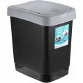 Ведро 18 л, IDEA, твин, для мусора, серый, с крышкой