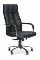 Компьютерное кресло для руководителя Norden Римини / хром / черная экокожа