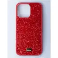 Чехол Swarovski, для iPhone 14, красный, ударопрочный, силиконовый