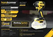 Аккумуляторный ударный винтоверт HCD20280BL Hanskonner 1BatterySystem без акб и зу
