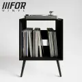 Тумба FORVINYL, для винилового проигрывателя, пластинок и дисков. Напольная подставка стойка в стиле лофт черная