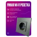 Умная розетка WIFI на 16A, умный дом, встраиваемая в стеклянной рамке серого цвета