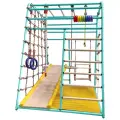 Детский спортивный комплекс напольный для дома Вертикаль Весёлый Малыш NEXT, горка мягкий бортик, изумрудный