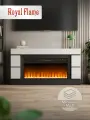 Камин электрический Royal Flame модель MODERN 42 белый, портал МДФ в покрытии Ceramic c очагом Vision 42 LED с кристаллами, эффектом реального пламени и обогревом