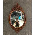 Интерьерное зеркало DOMKORLEONE в резной раме из красного дерева (mahogany wood), цвет орех NAA (светло-коричневый)