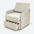 Кресло-кровать Миник 3в1: кресло, кровать, кушетка. 71х87х74 см, с ящиком, с подлокотниками, выкатной механизм, велюр Dream Bone