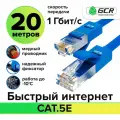 Кабель для интернета LAN UTP cat.5e 1 Гбит/с RJ45 LAN CCA контакты 24K GOLD (GCR-LNC500) синий 20.0м
