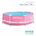 Бассейн каркасный INTEX Pink Frame Pool 28290NP, 244×76 см, розовый, круглый
