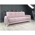 Диван раскладной Мемфис Велюр розовый / ножки - коричневые Djivani