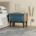 Тумба прикроватная Гориция Лак сапфировый/Таксус, 55.4х45.9х40.5 см. Bravo мебель