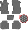 Автомобильные коврики EVA для Subaru Forester IV (2012-2018), серые с серым кантом, ячейка - ромб