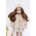 Одежда для кукол 32-35см Paola Reina, Vidal Rojas, Berjuan и др, Шубка для кукол, бежевый (полоска)