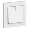 8 шт. Systeme Electric AtlasDesign Белый Выключатель 2-клавишный сх.5, 10АХ, в сборе, ATN000152