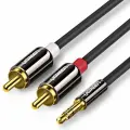 Кабель Ugreen AV116 3.5 mm to 2 x RCA Audio Cable (1,5 метра) чёрный (10583)