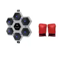Музыкальный боксерский тренажер Target Boxing, Bluetooth, световой отклик, серый с красными перчатками