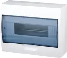 Бокс щрн-п-12 модулей навесной, пластиковый, ip41, белый, 255x200x95мм, прозрачная дверца, смотровое окошко