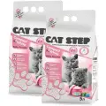 CAT STEP COMPACT WHITE BABY POWDER наполнитель комкующийся для туалета котят с ароматом детской присыпки (5 + 5 л)