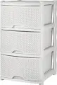 Комод Keeplex / Киплекс Rattan плетеный трехсекционный, полипропилен белое облако 50×41.5×45см / мебель для дома