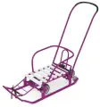 Санки металлические 2 в 1 с толкателем и колесами сиреневый Тимка-5 Универсал Nika