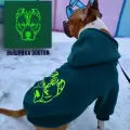 Кофта для собак с вышивкой DOGTON средних и крупных пород. Худи с начесом и капюшоном для прогулок и выставки. Размер XXXL