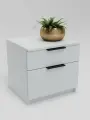 Тумба прикроватная NORD мебель Норд, 42x45x40 см, 2 ящика, белая, ЛДСП