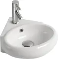 Раковина маленькая в туалет SantiLine SL-2021 39 мини, угловая, подвесная, фаянсовая, овальная, белая, 39 см