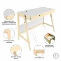 Стол детский растущий ВУДИ цв. комбо-белый с выдвижным ящиком