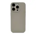Кожаный чехол Магсейф для iPhone 15 Pro Clay / Анимация NFC / Leather Case Магсейф для Айфон 15 Про / Титан серый