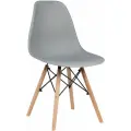 Стулья для кухни комплект 2 шт со спинкой СтулБержи EAMES DSW, деревянные ножки, светло-серый, пластиковый
