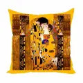 Подушка декоративная Поцелуй Климт Живопись 40х40 велюр