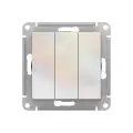 Выключатель 3-клавишный ATLASDESIGN, скрытый монтаж, жемчуг | код. ATN000431 | Schneider Electric (10шт. в упак.)