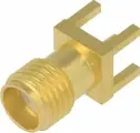 Гнездо AMPHENOL 901-144 Гнездо SMA мама прямой 50Ом THT на PCB тефлон позолота 1шт