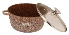 Кастрюля KELLI KL-4018-24, алюминий, объем 4.5 л, коричневый