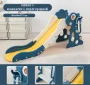 Детская горка с динозавром, складная, многофункциональная, синяя + комплект с перегородкой