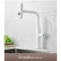 Смеситель для кухни Haiba HB73824-8, выдвижной излив, нержавеющая сталь, белый