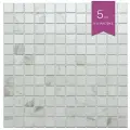 Мозаика из мрамора NSmosaic K 732, белая/серая матовая, 298x298 мм, упаковка 5 шт