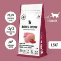 Корм сухой Bowl Wow NATURAL SUPER PREMIUM STERILISED для стерилизованных кошек индейка, курица, свекла, 1,5 кг