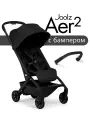 Коляска Joolz Aer 2 Space Black с бампером, черная, легкая и компактная прогулочная коляска для путешествий