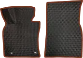 Коврики ЕВА для Toyota Camry XV70 (2017-2022) / Тойота Камри XV70 / Черные соты / Коричневый кант / Комплект 2 шт.