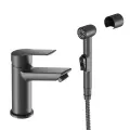 Смеситель черный для раковины / умывальника с гигиенической лейкой ESKO Line Handy EL_HA27HB