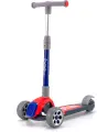 Самокат детский складной трехколесный в виде авто, колеса светятся, красный