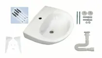 Умывальник Антей без перелива Лобненский стройфарфор с гофрированым сифоном установка на кронштейны