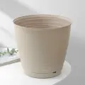 Горшок для цветов с поддоном Saffron, 5,4 л, 22,4х20,5 см, цвет бежевый, пластик