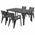 Садовая мебель. Набор PALERMO, стол большой прямоугольный на 4 персоны 165х93х75, 4 стула, цвет графит